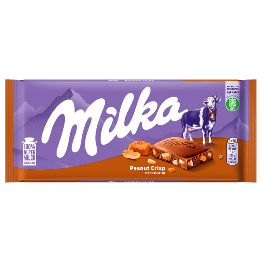 Milka Schokolade Erdnuss Crisp 90g